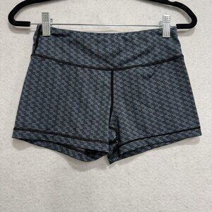 IAB MFG Shorts Womens XS 4 Black Gray Pattern Athletic Spandex Booty Compression